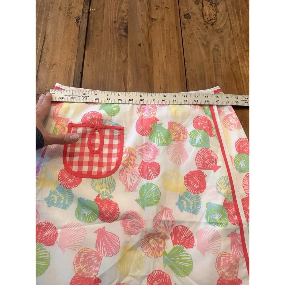 Lilly Pulitzer Vintage Wrap Skirt Size 4 Clam Shells Gingham Pocket Mini Coastal